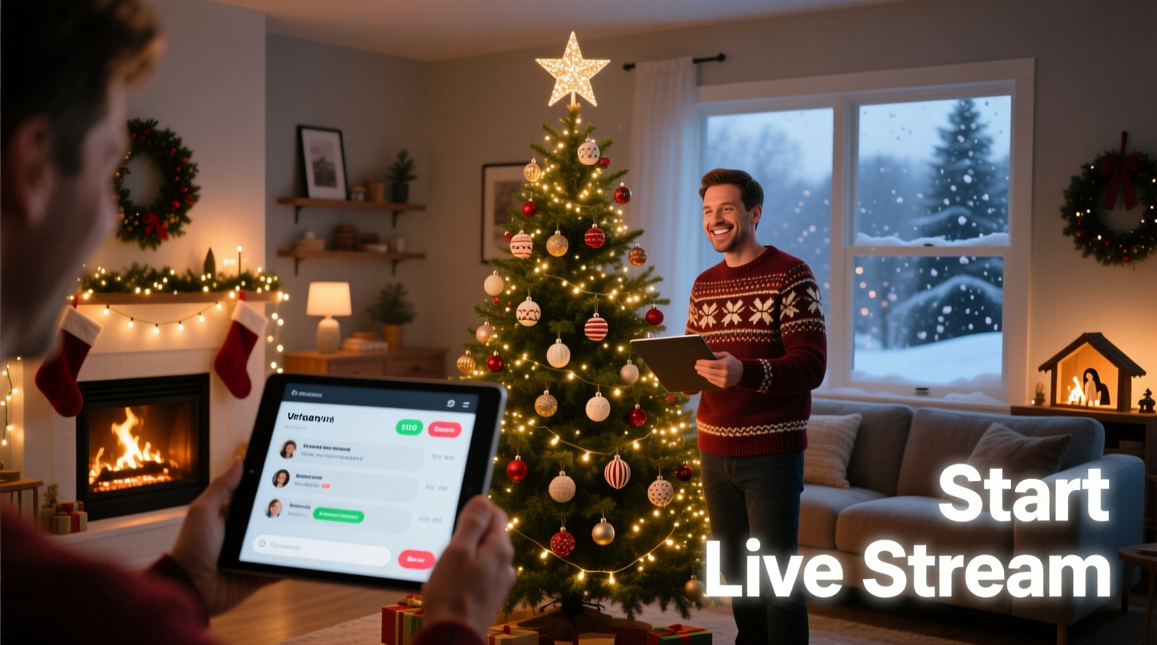 how to stream a virtual christmas tree lighting ceremony from home