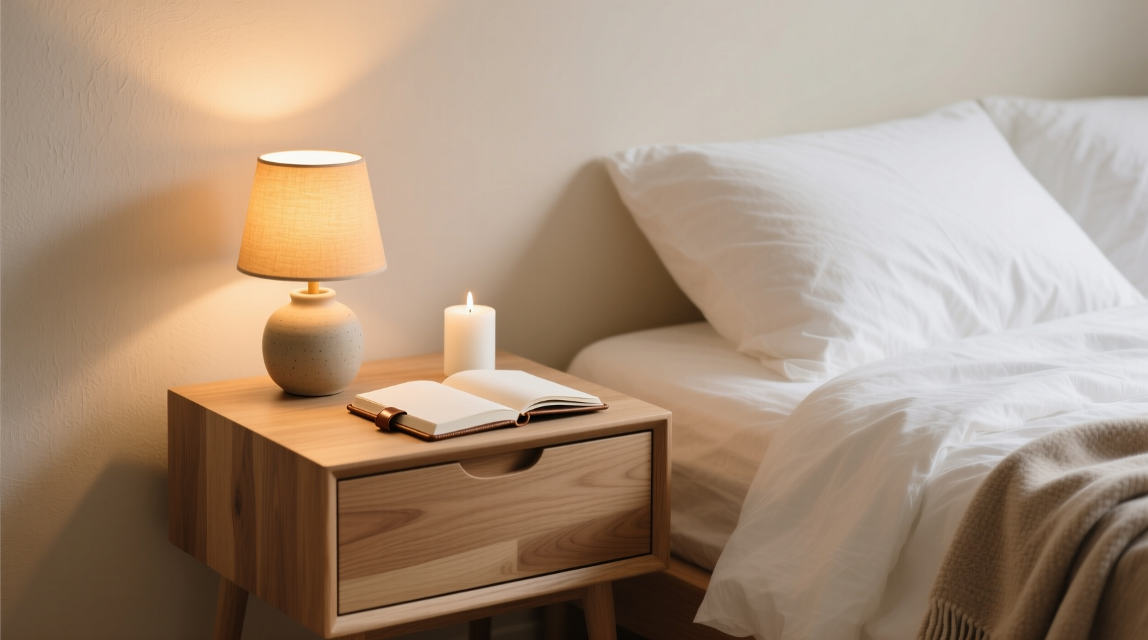 how to build a minimalist nightstand setup with only essentials