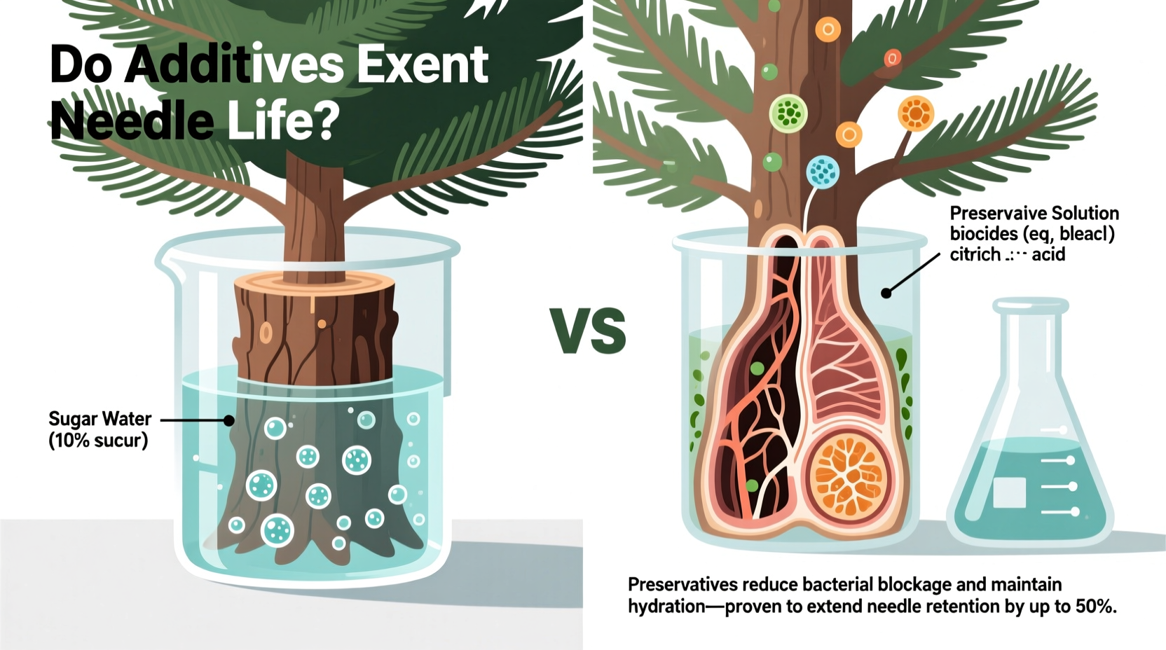 Christmas Tree Preservative Vs Sugar Water Solution Do Additives ...