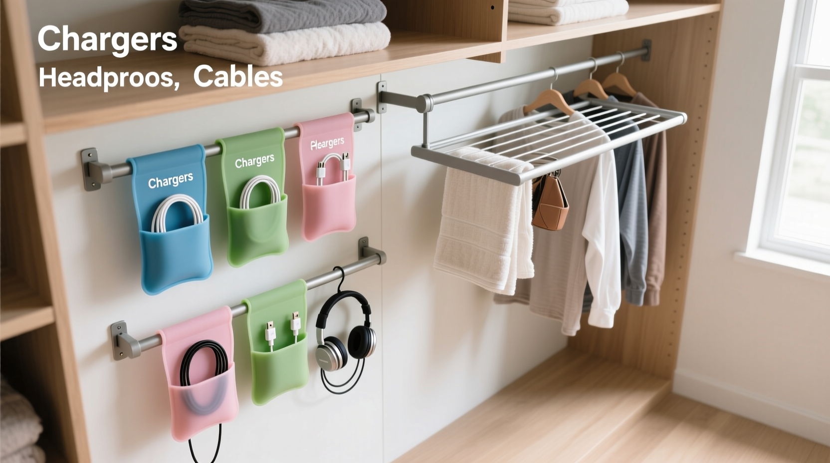 closet organization tips with drying racks
