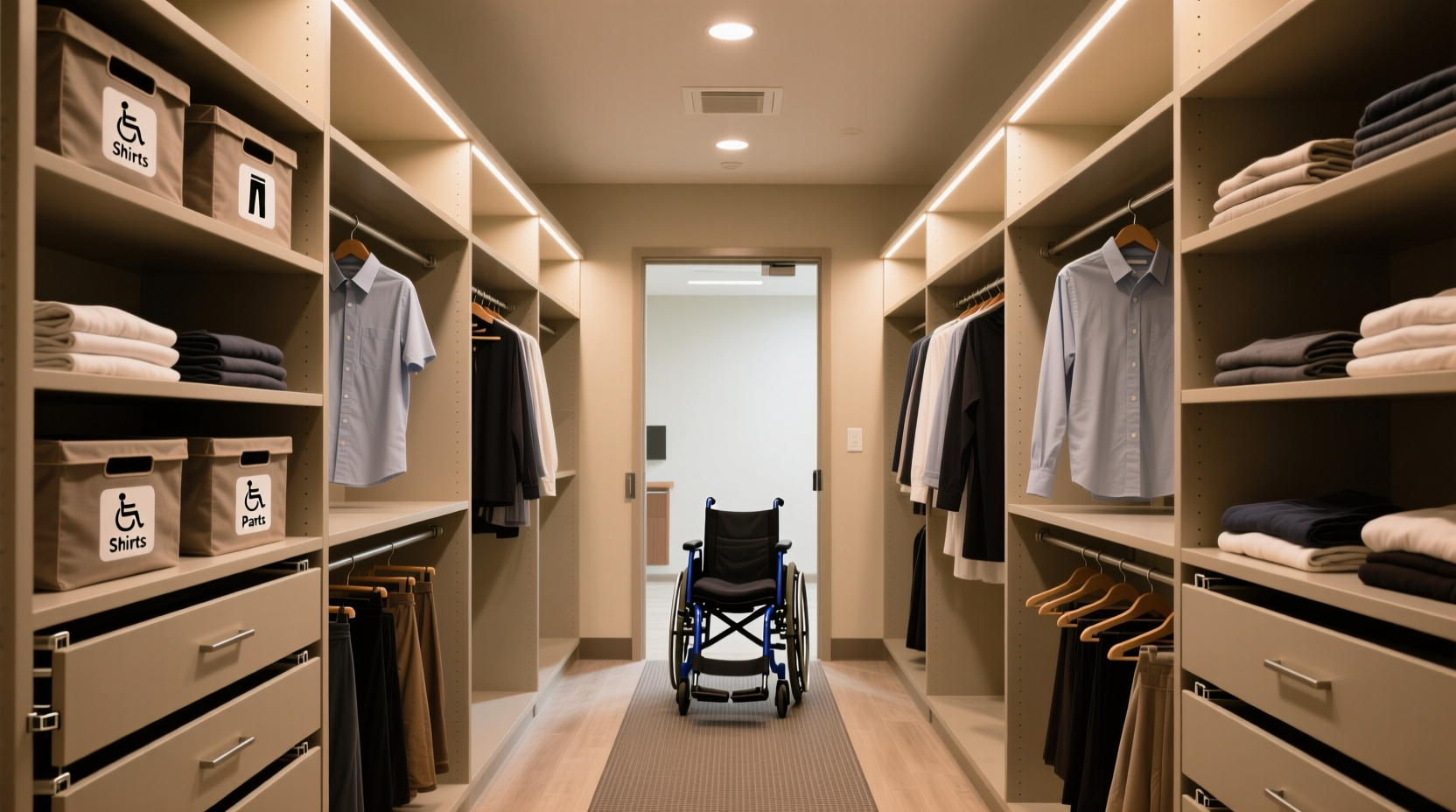 wheelchair accessible closet layout tips