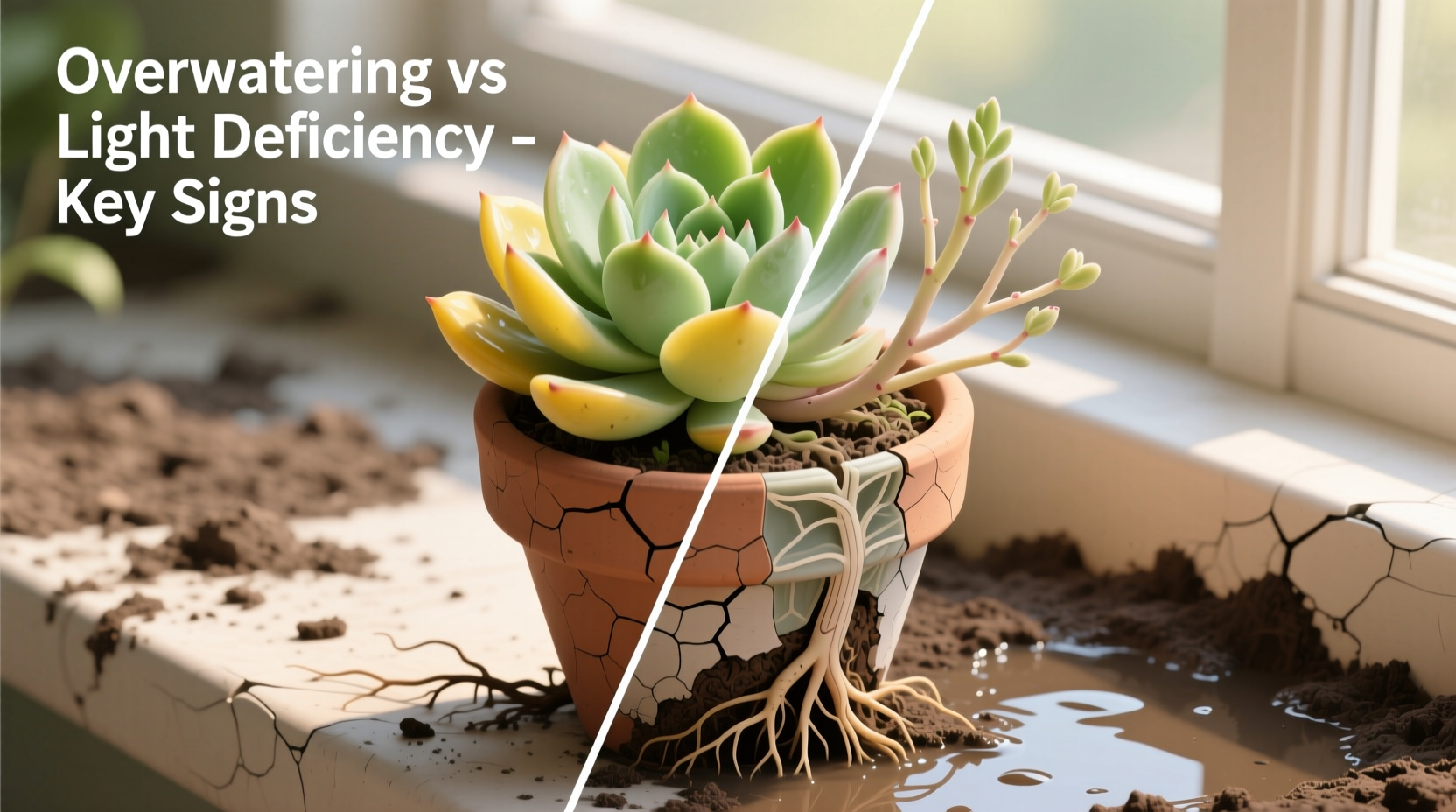 why is my succulent turning yellow overwatering vs light deficiency