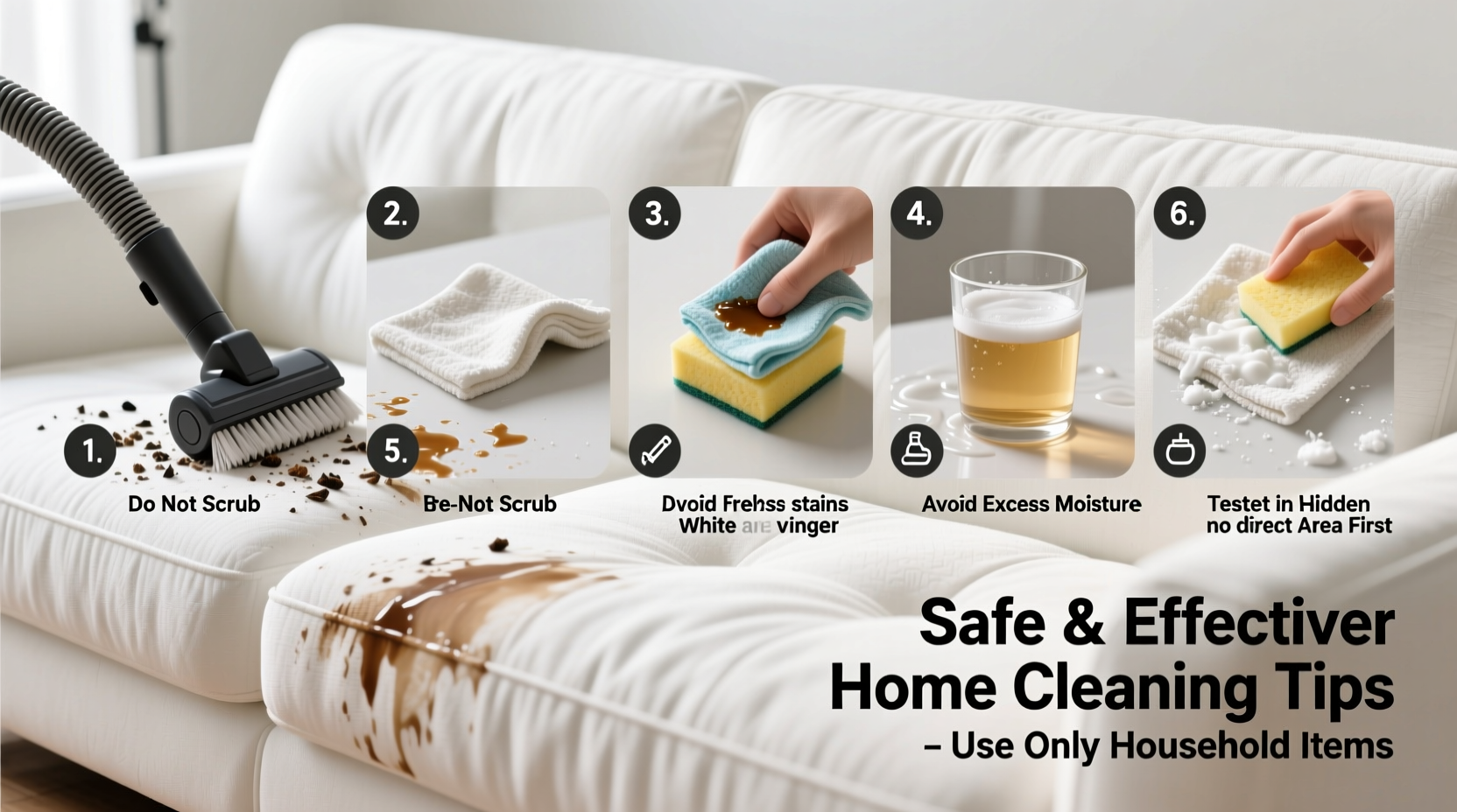 how to clean a stained white couch using household items safely and effectively