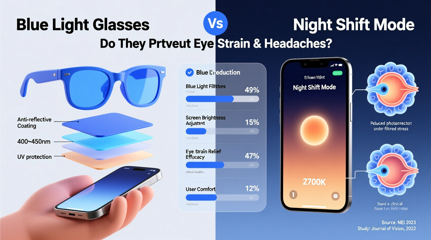 do blue light glasses prevent screen headaches