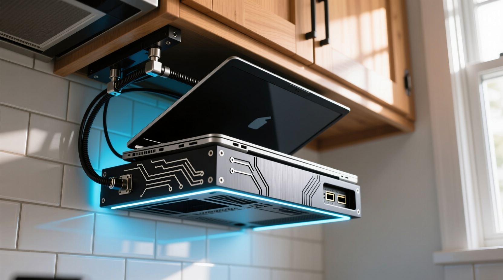 Undercounter Computer Slot How to Build an Under-Cabinet Kitchen PC from an Old Laptop