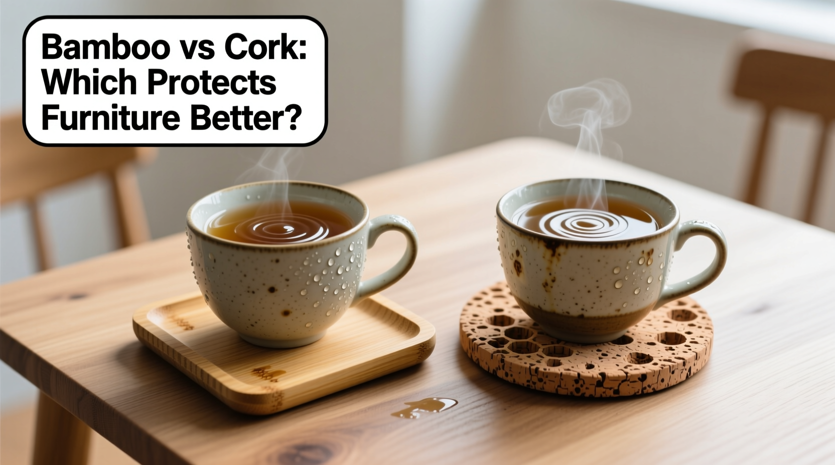 bamboo coasters vs cork which protects furniture better after multiple drinks