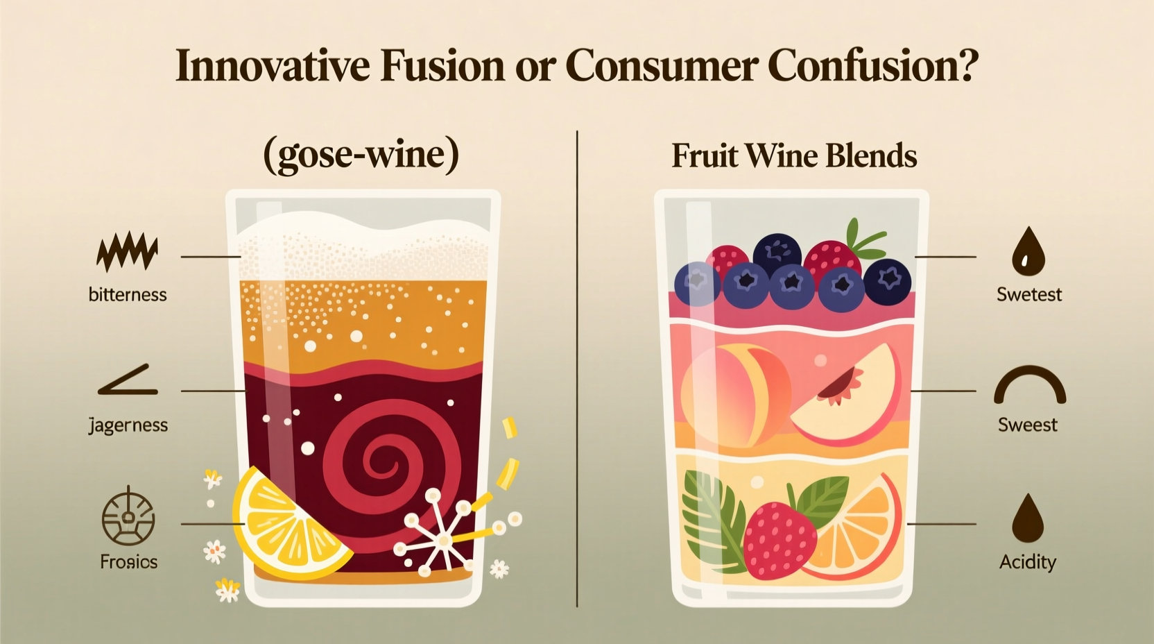 beer-wine hybrids vs fruit wine blends are hybrid styles like gose-wine crosses innovative or just confusing to consumers