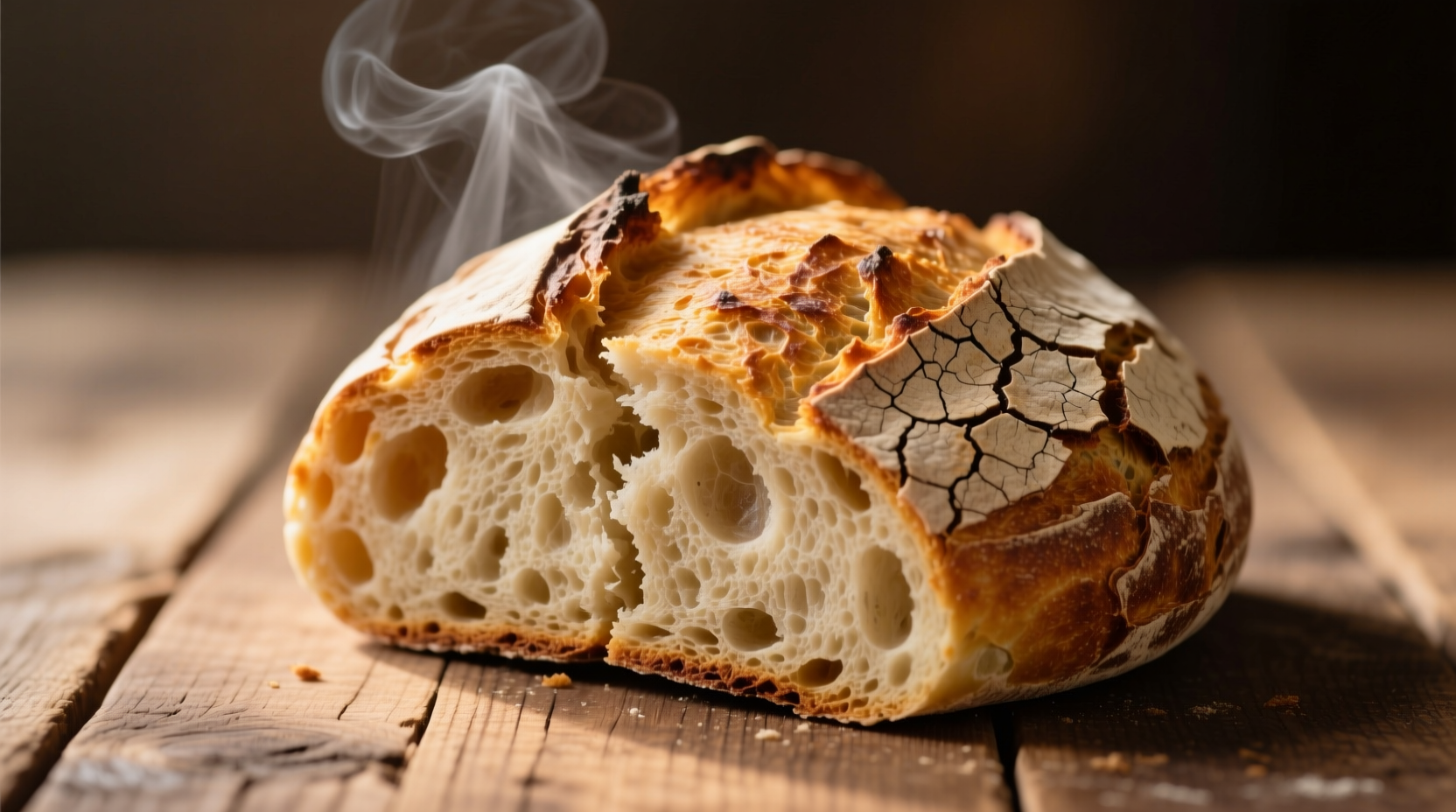 Freshly baked sourdough bread with crispy crust
