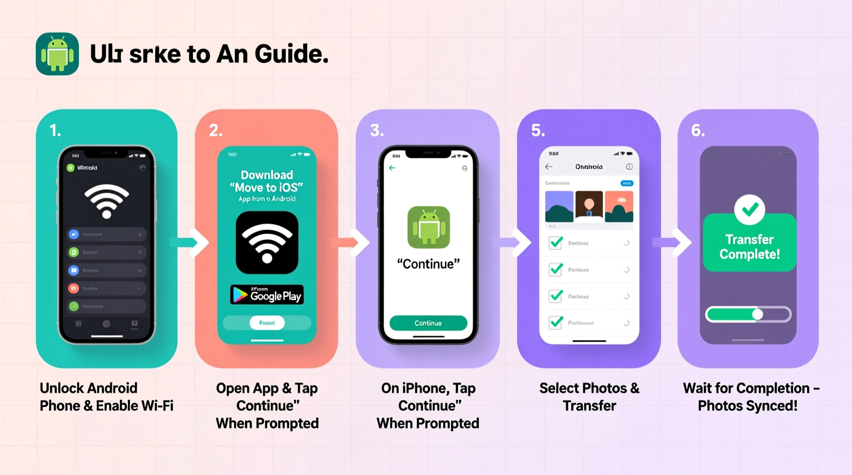step by step guide to transferring photos from an old android to iphone