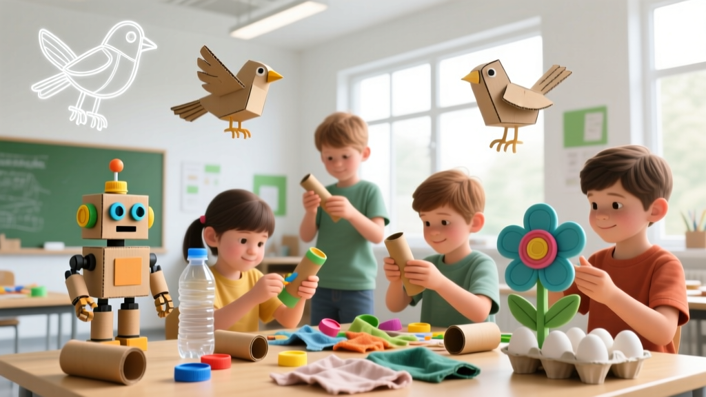 12 Recycled Material Sculptures for Kids: Earth Day Craft Projects