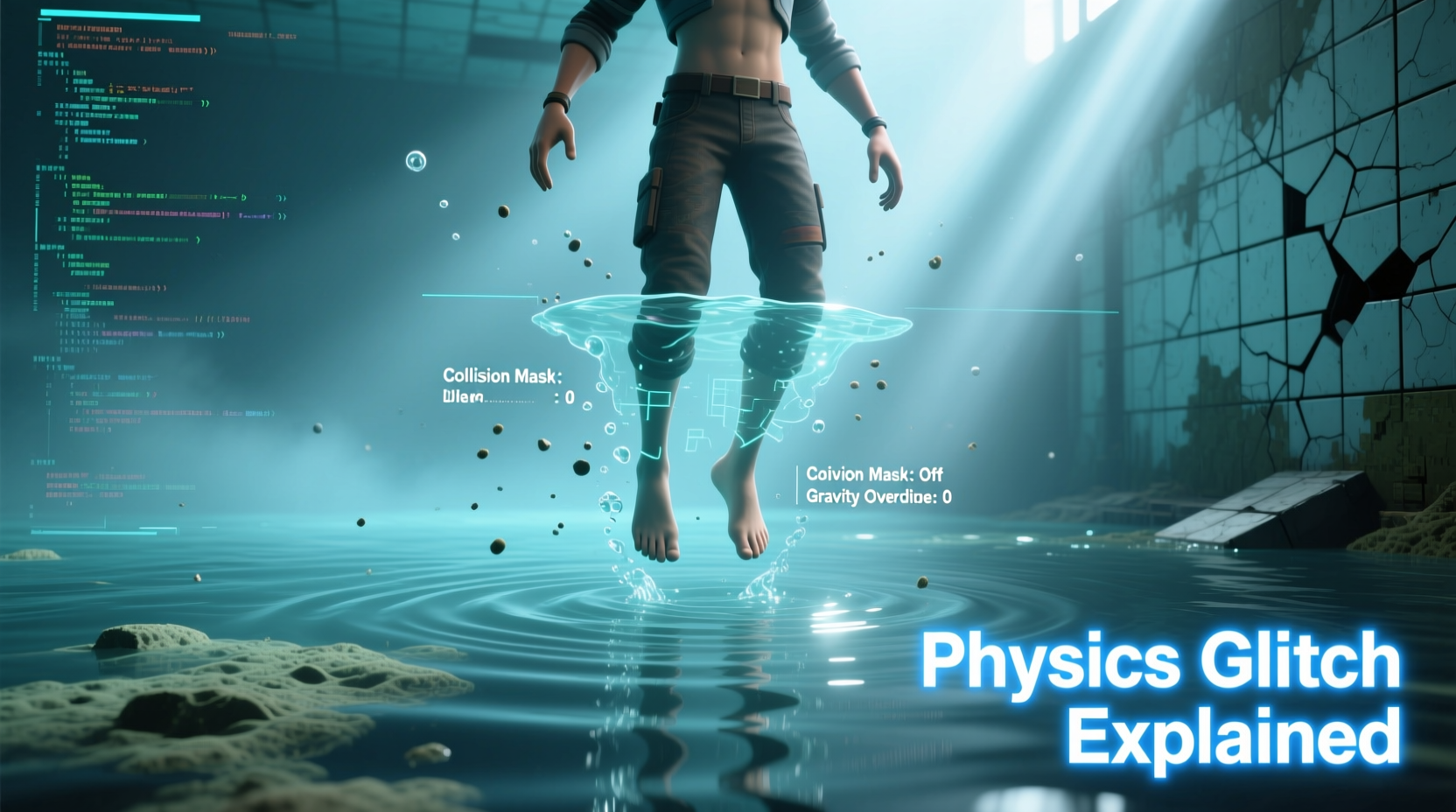 why do video game characters sometimes float in water physics glitches explained