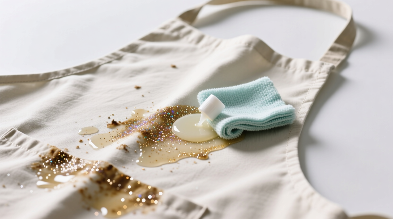 how to remove dried glitter glue from craft aprons