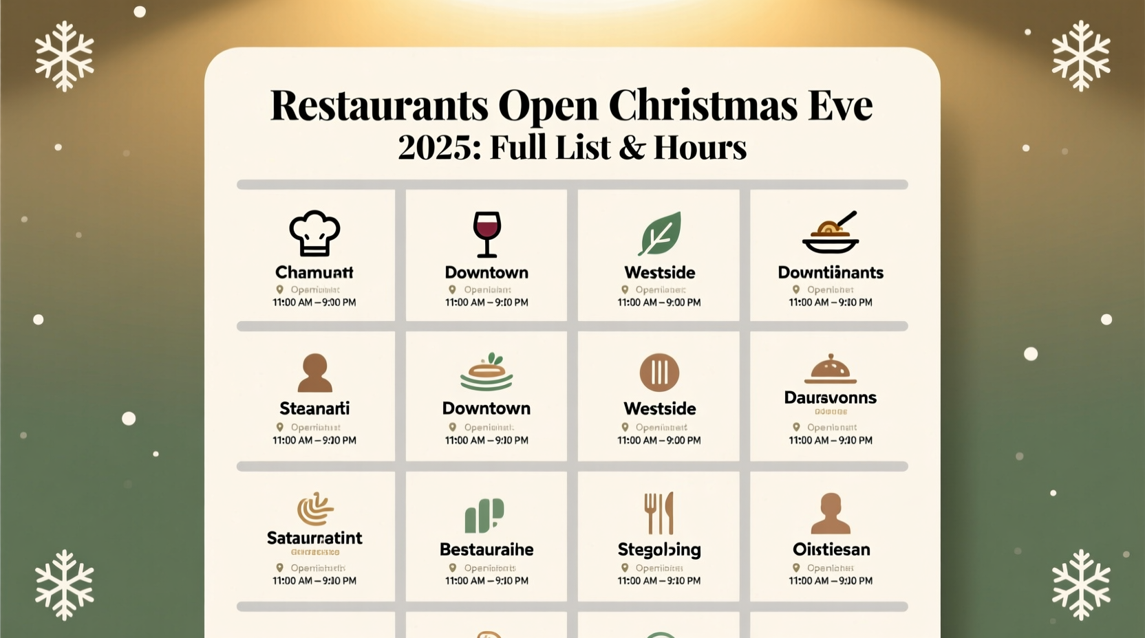 what restaurants are open christmas eve