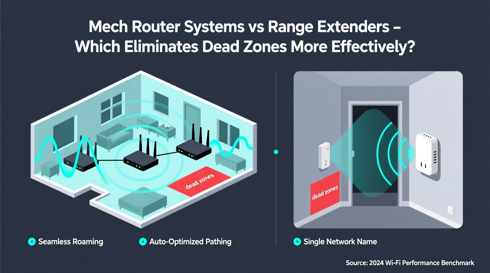 mesh router systems vs range extenders which eliminates dead zones more effectively