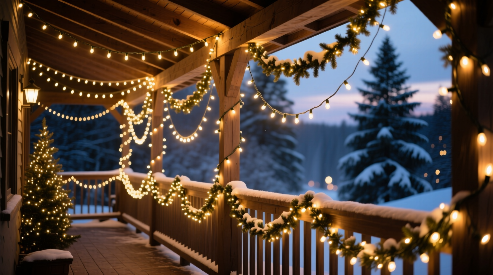 how to layer different lengths of christmas lights for depth and drama