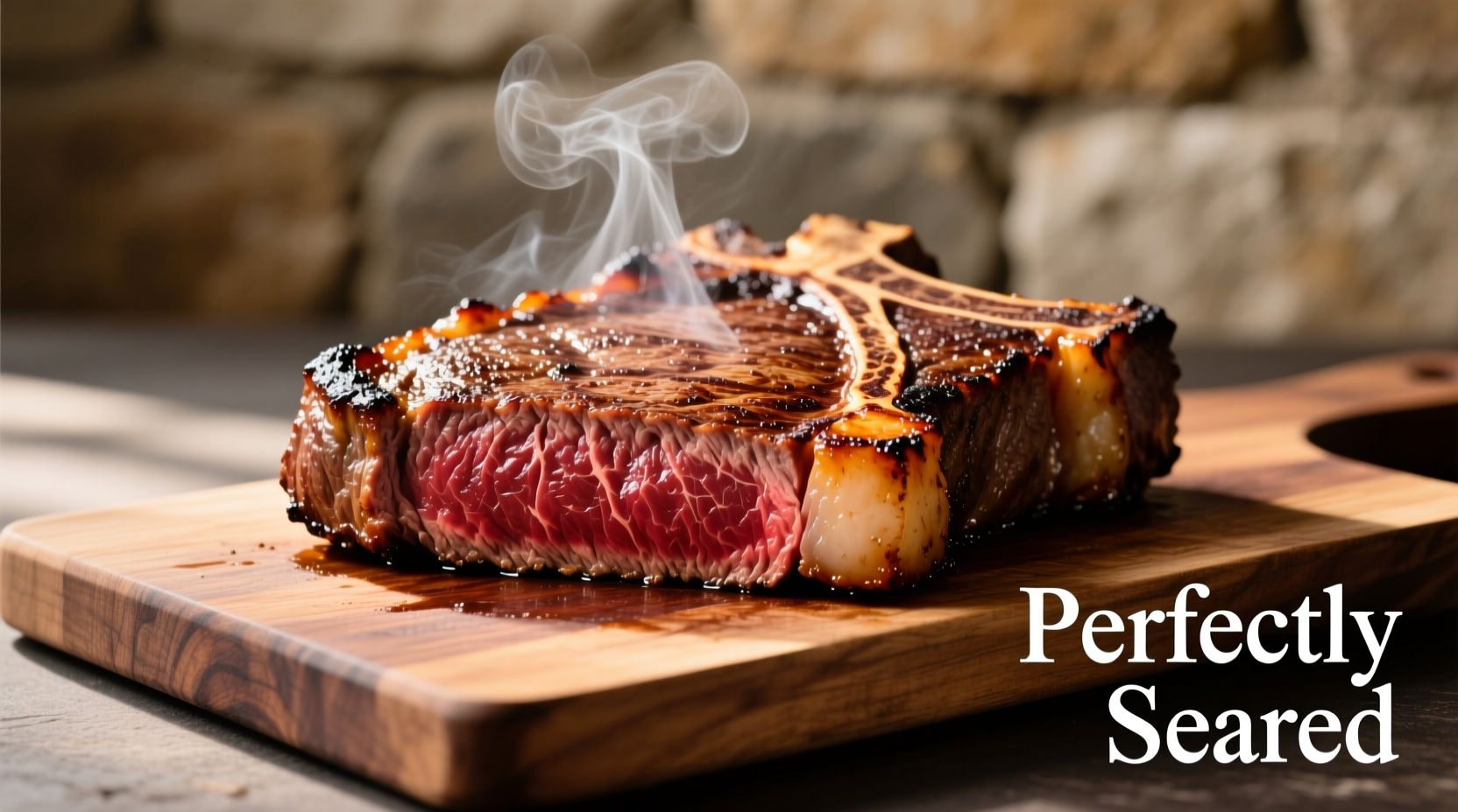 Perfectly seared steak with golden crust