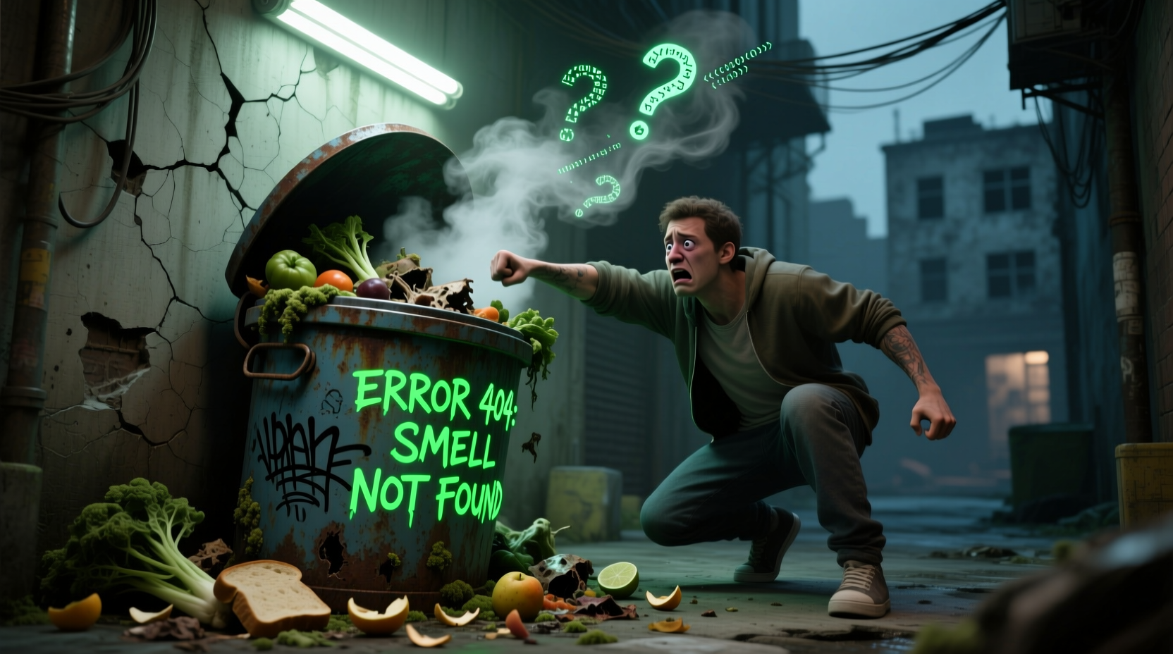 trying smelly garbage can hack