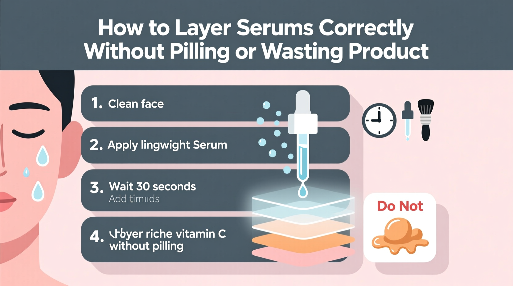 how to layer serums correctly without pilling or wasting product