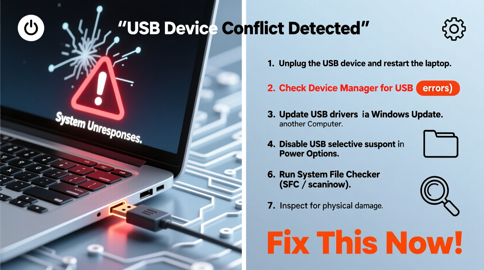 why does my laptop freeze when i plug in a usb device troubleshooting steps