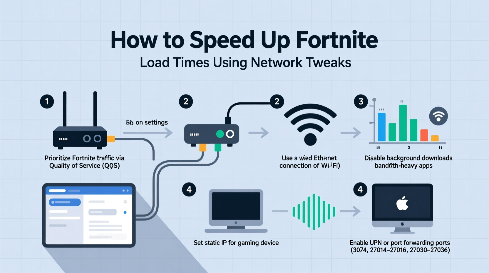 how to speed up load times in fortnite with network tweaks
