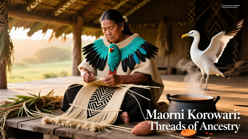Maori Korowai Feather Cloak Weaving And Flax Fiber Preparation