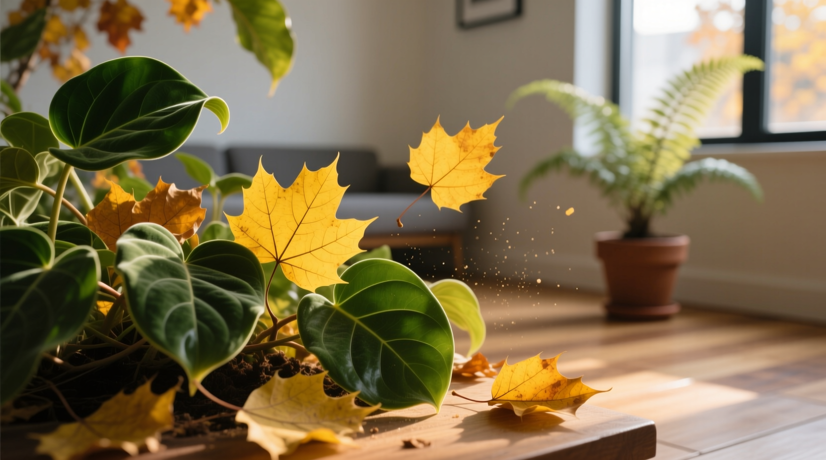 yellow leaves on houseplants