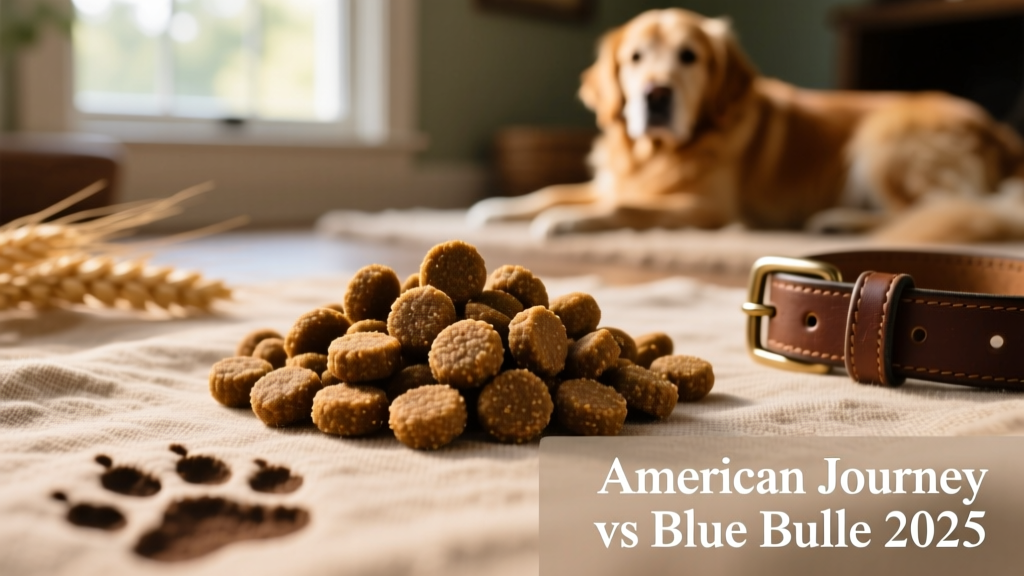 Close-up of American Journey kibble showing uniform size, texture, and natural color—no artificial dyes visible