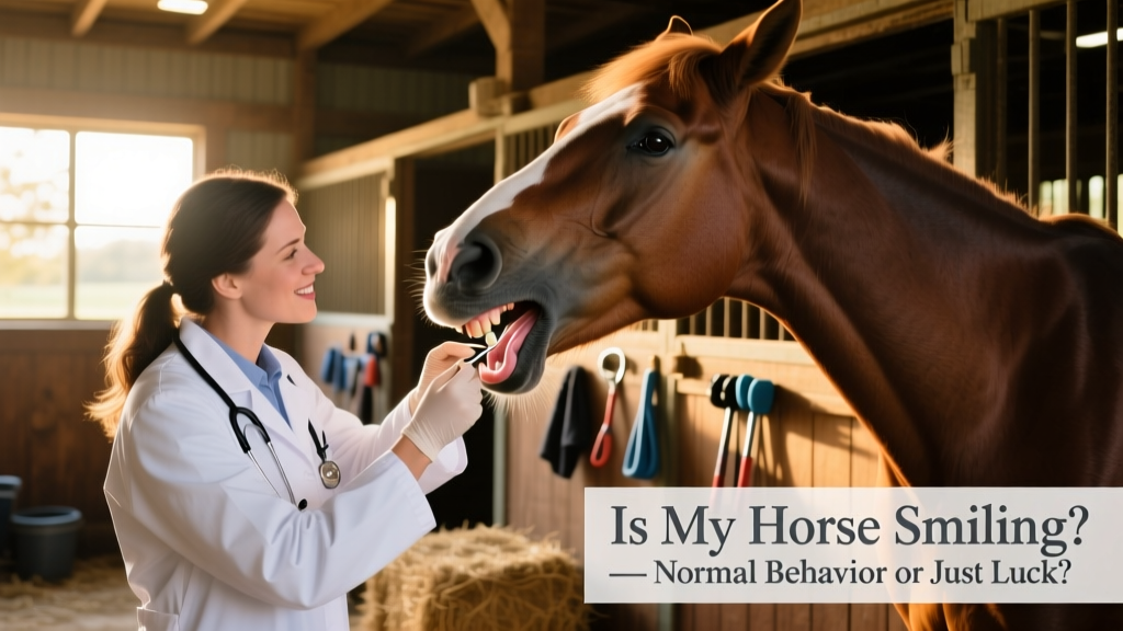 Veterinarian gently examining a horse's mouth during a routine dental checkup