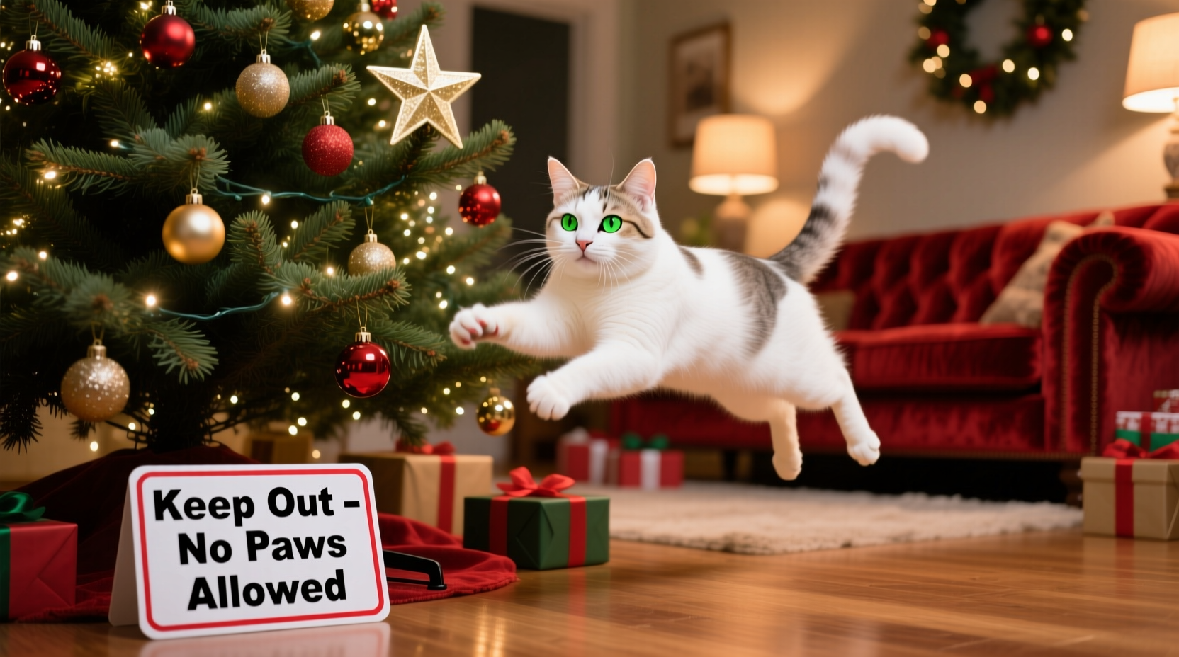 how do you keep a cat away from christmas tree