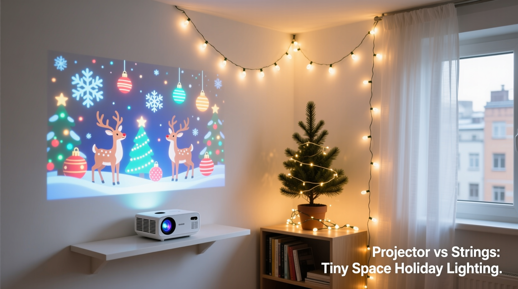 mini projector christmas lights vs traditional strings for tiny spaces