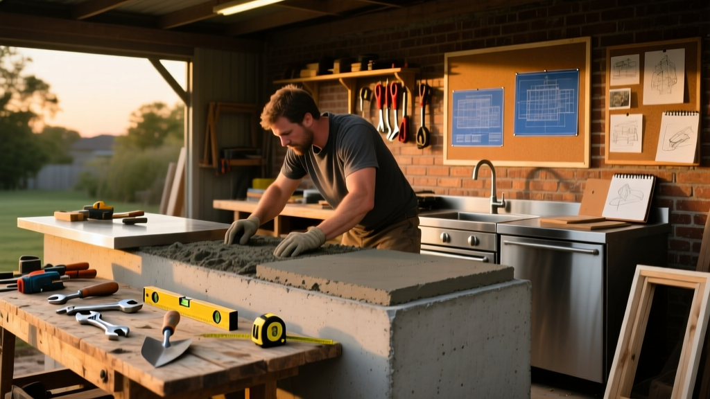 DIY Outdoor Kitchen Build: Concrete Base & Stainless Steel