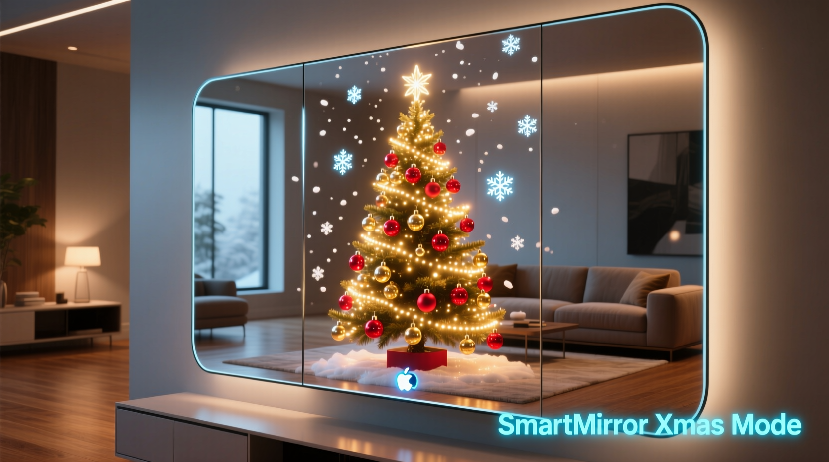 can smart mirrors display virtual christmas trees instead of real ones