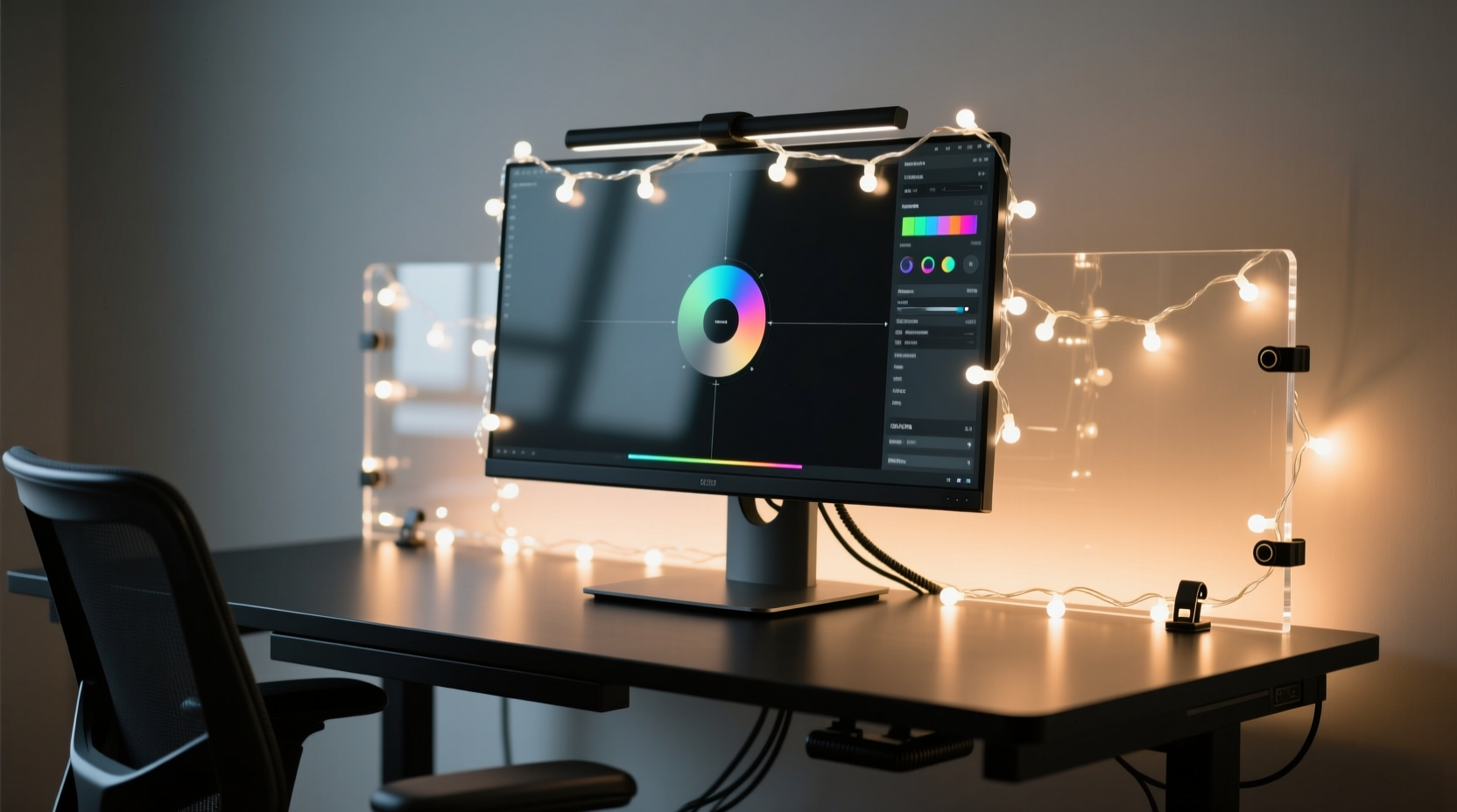 how to integrate christmas lights into a gaming setup without interfering with monitor calibration