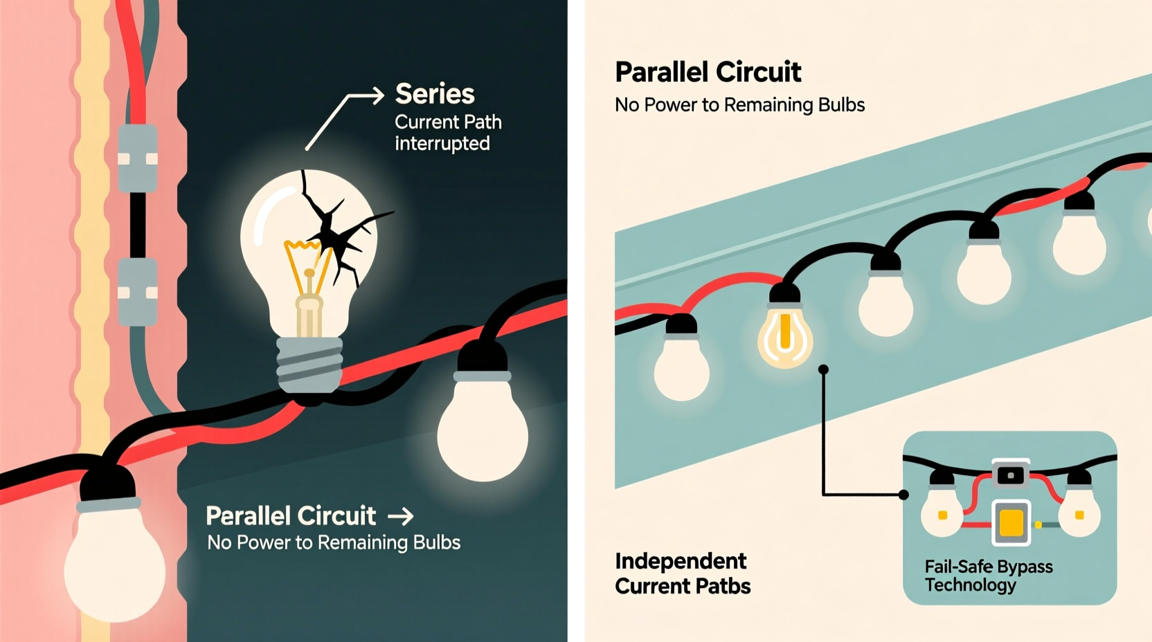 why do strand lights fail when one bulb goes out and how to prevent it