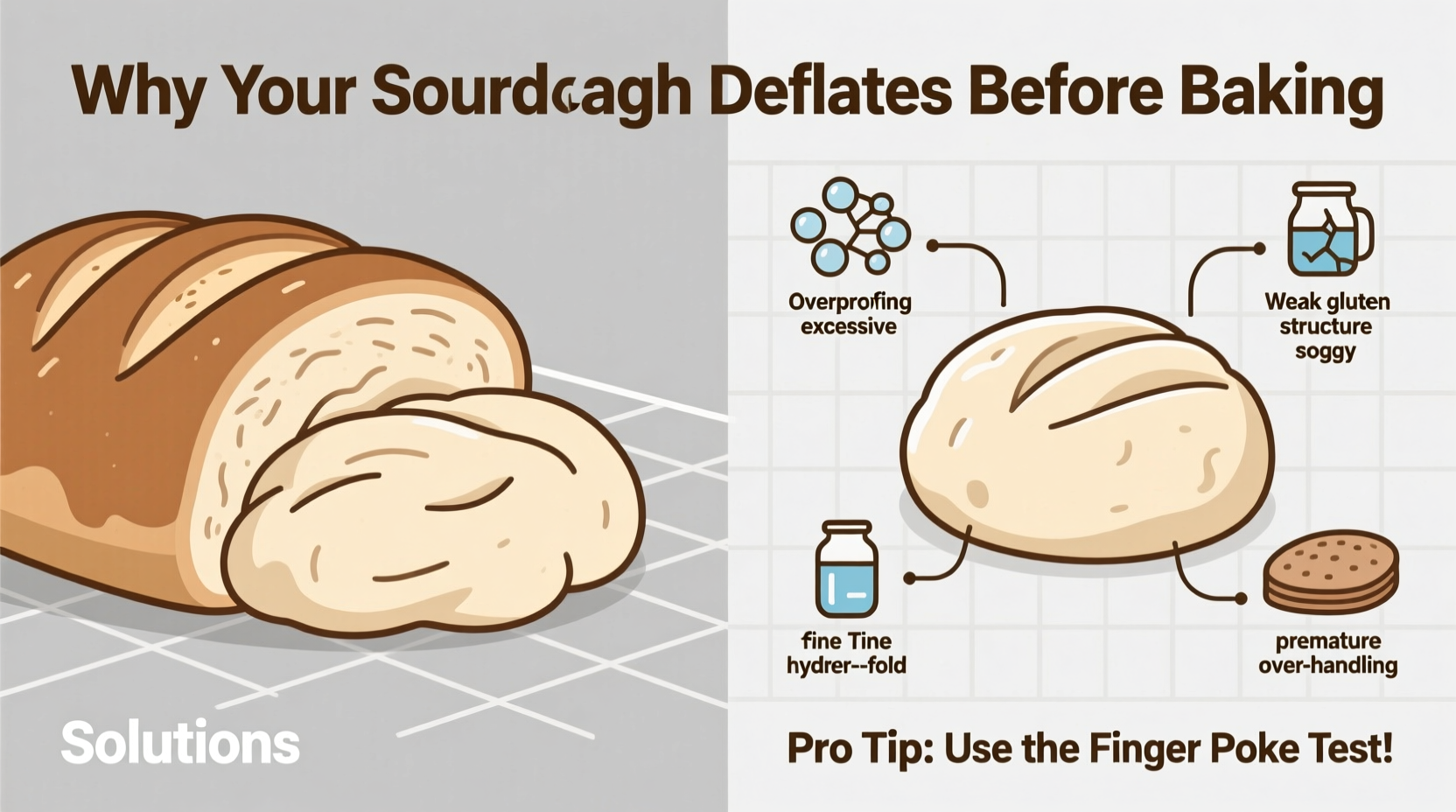 why does my sourdough deflate before baking troubleshooting guide