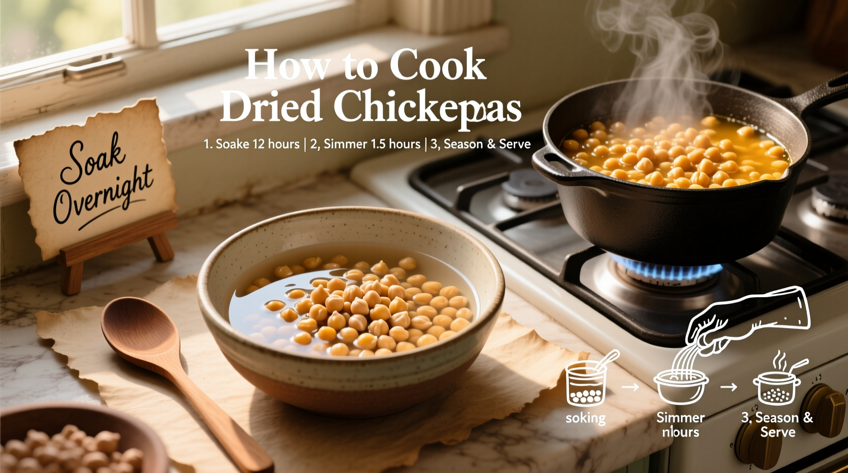 how to cook chickpeas dried