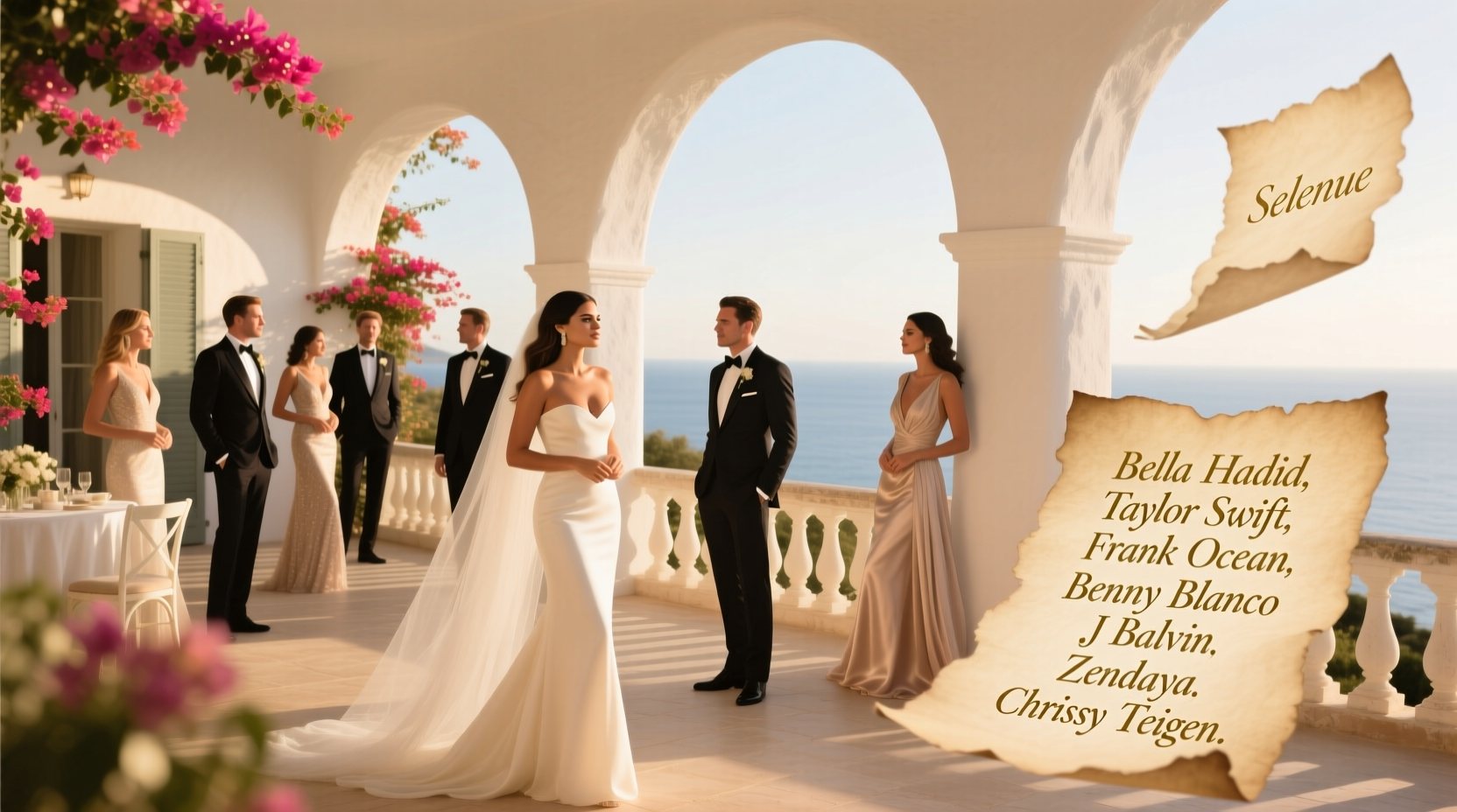 who was at selena gomez wedding