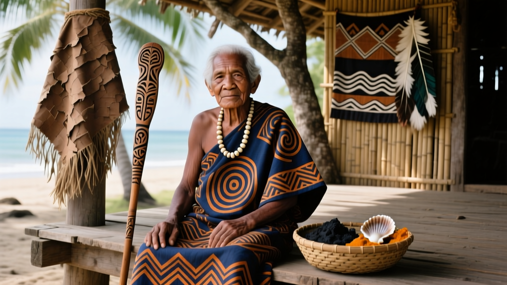 Vanuatuan Barkcloth Ritual Painting And Tribal Narrative Motifs