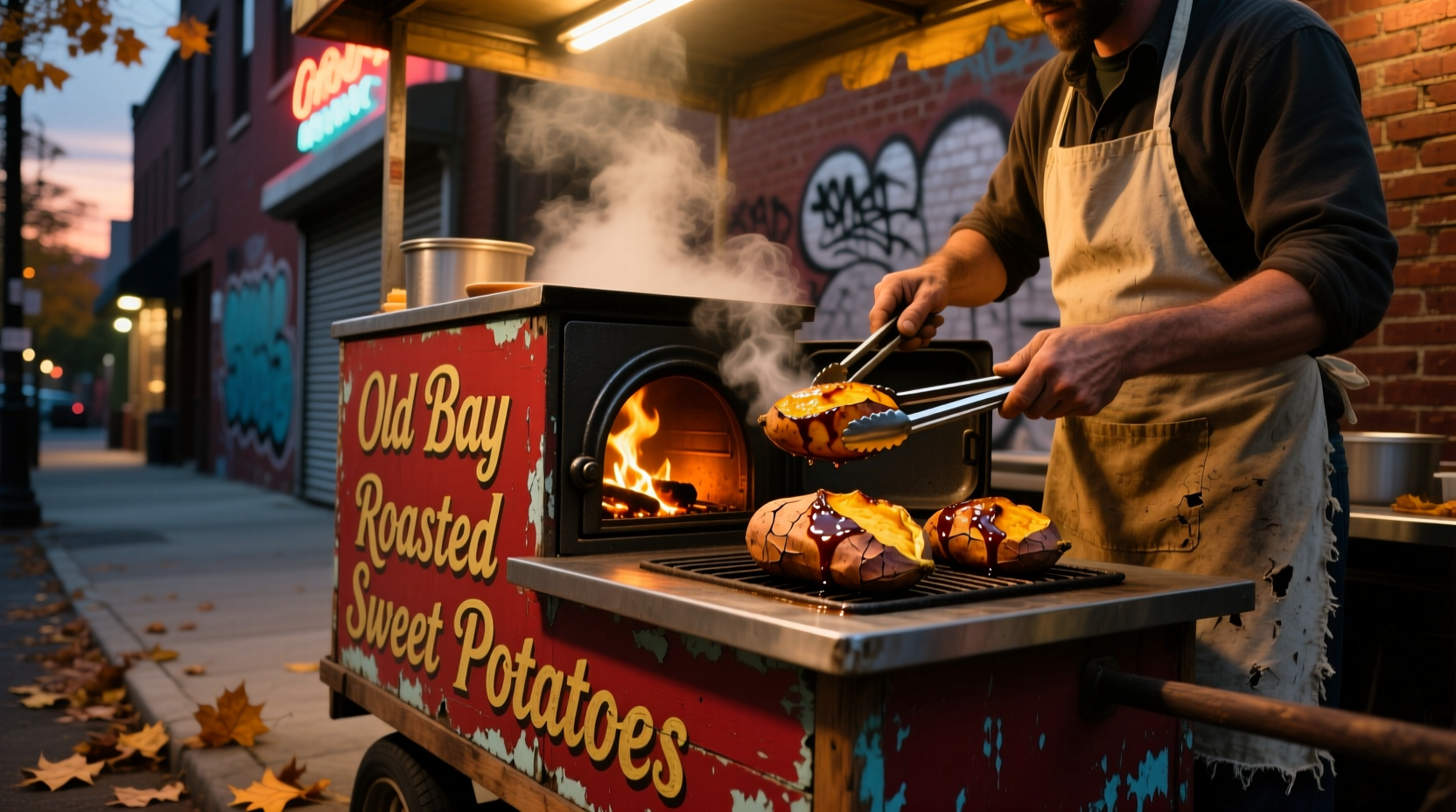 old bay roasted sweet potatoes