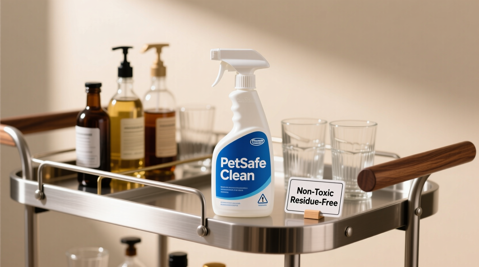 pet-safe cleaning for bar carts avoiding toxic residue risks