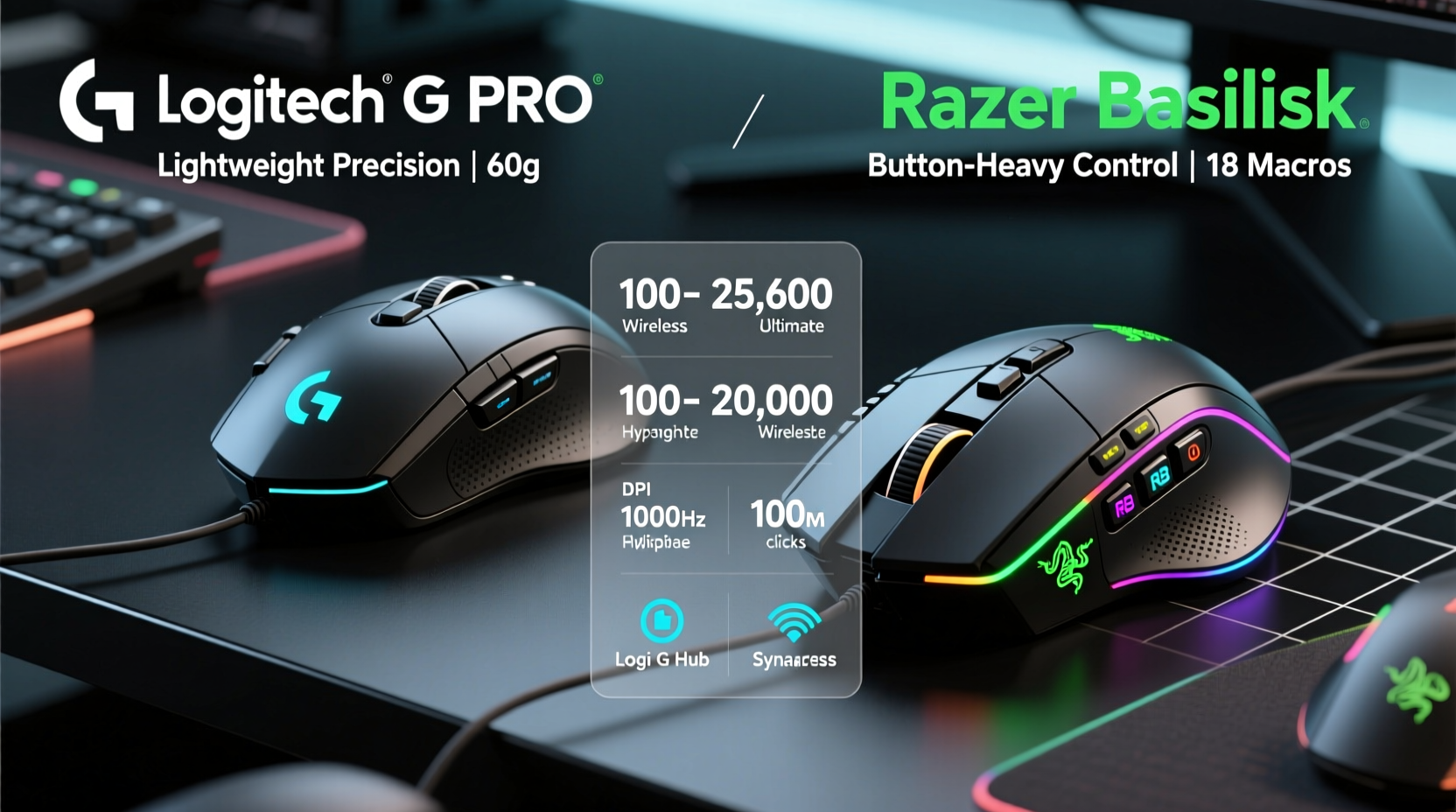 logitech g pro vs razer basilisk for competitive fps games