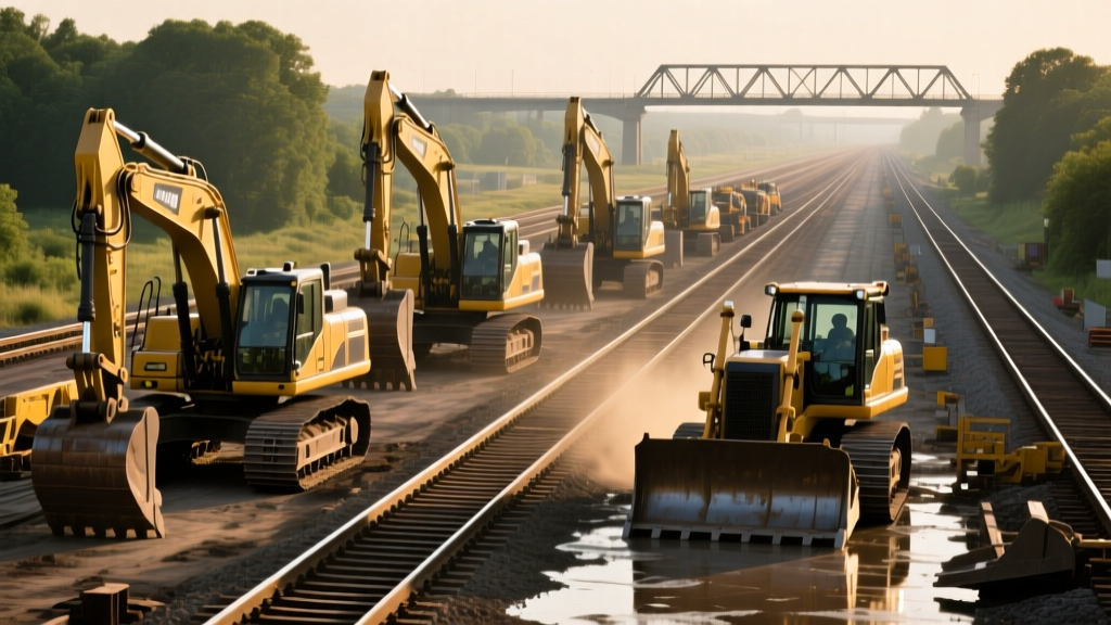 Welding Heavy Equipment for Railroad Track Maintenance