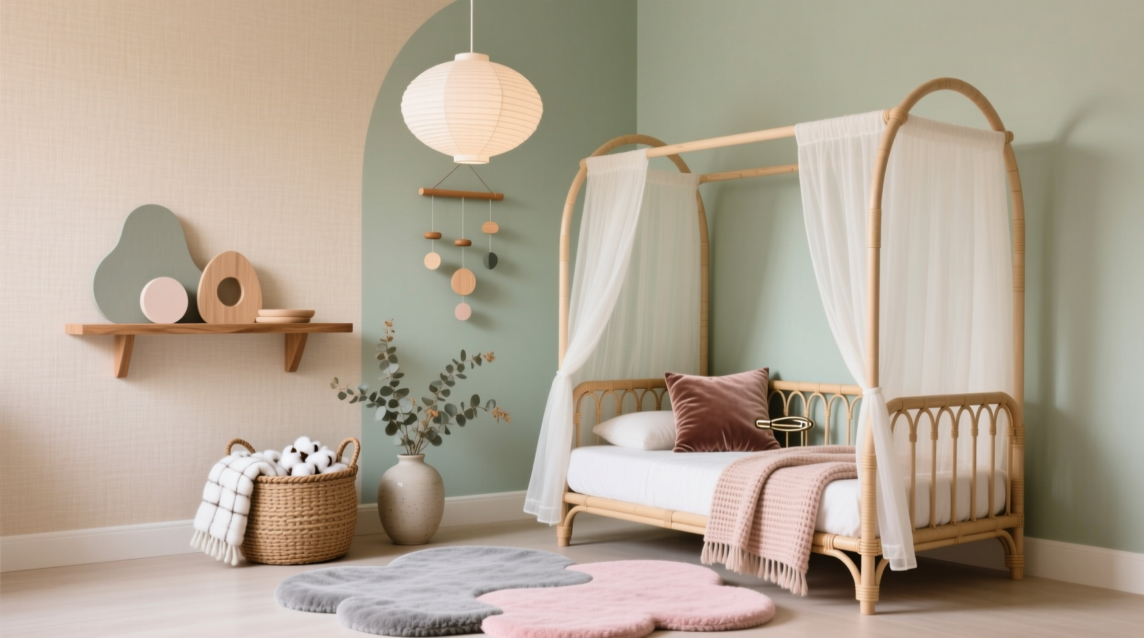 how to curate a gender neutral nursery with soft colors and textures