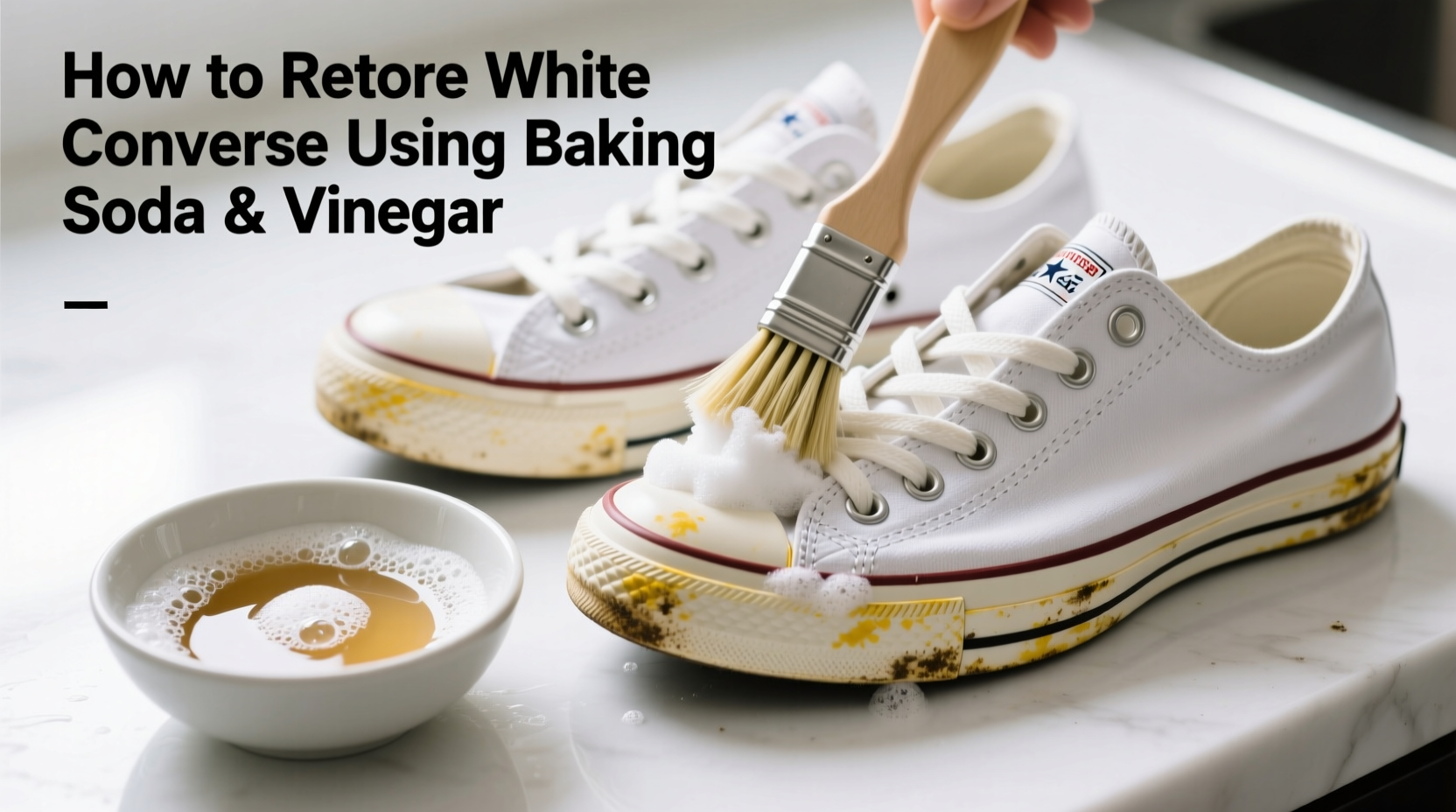 how to restore white converse using baking soda and vinegar
