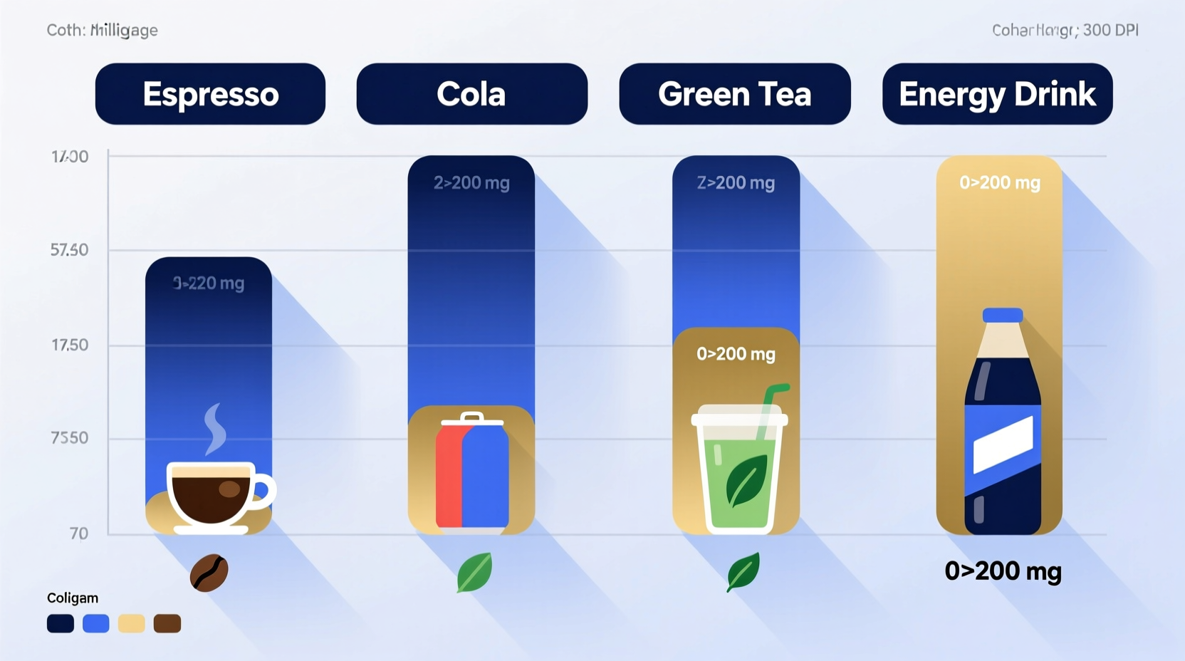 Caffeine content comparison chart for popular beverages