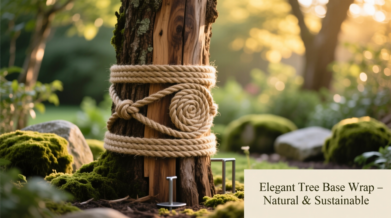 how to wrap a round tree base to hide the stand attractively