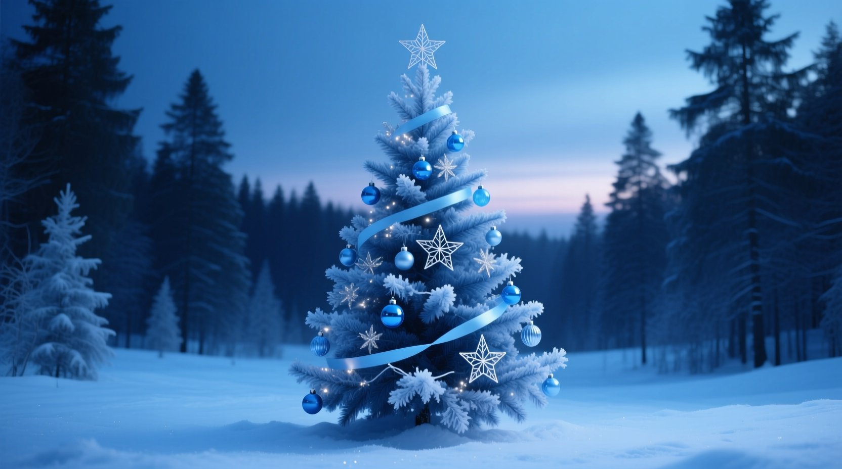 how to create a monochromatic christmas tree theme using only blue tones