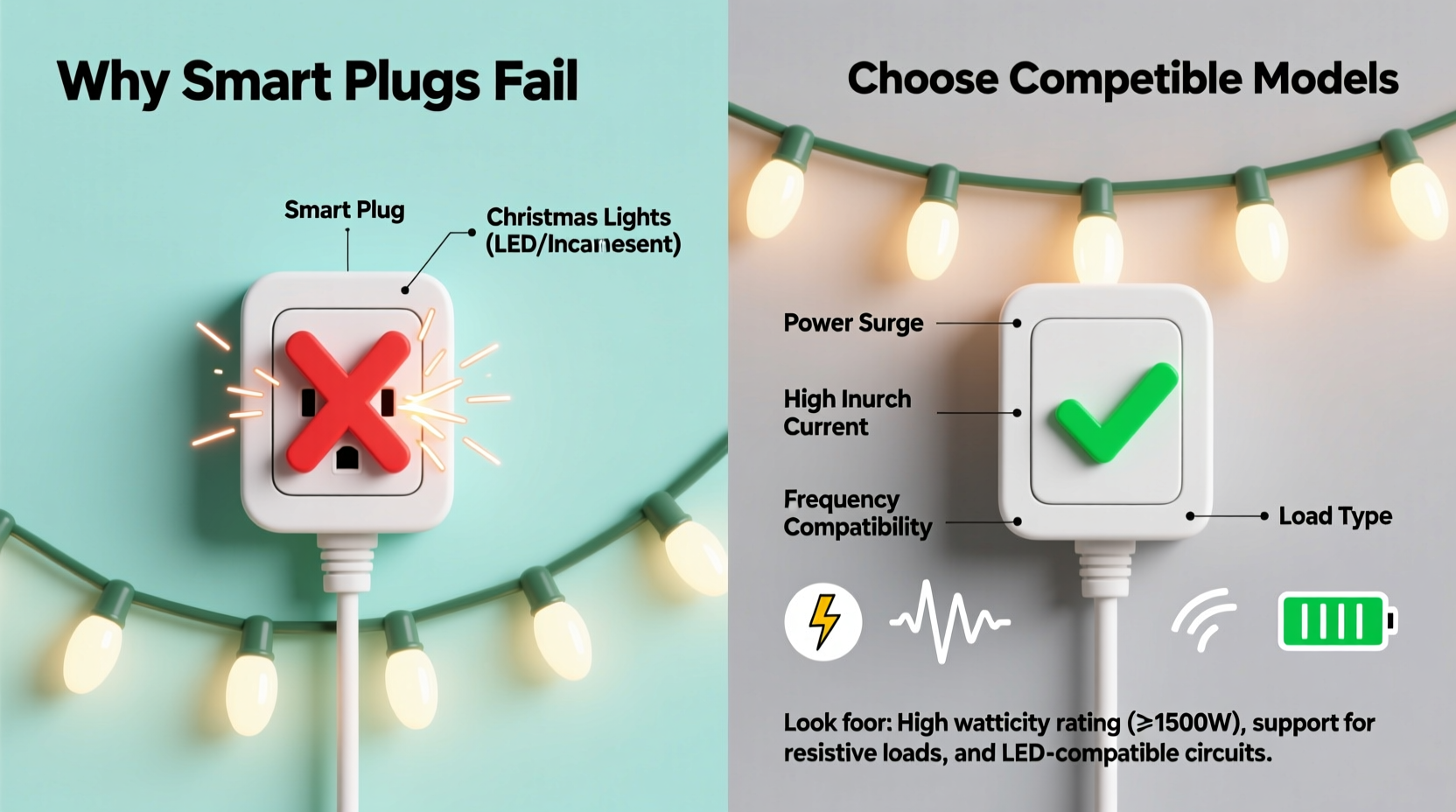 why do some smart plugs fail with christmas lights and how to pick compatible ones