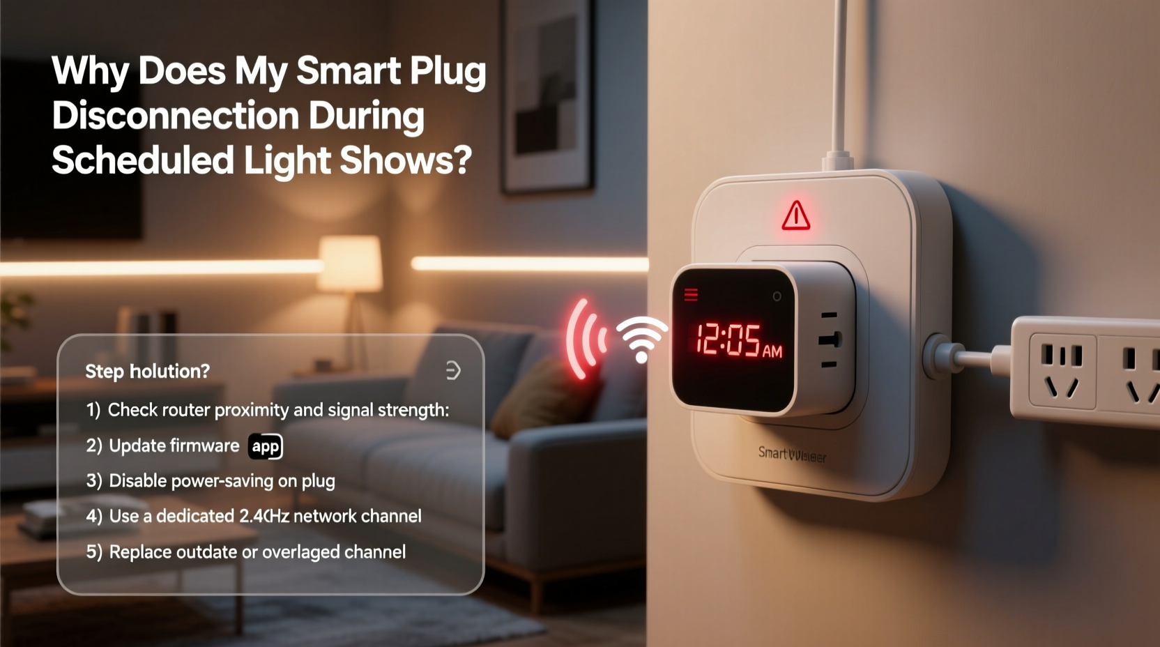why does my smart plug disconnect during scheduled light shows and how to fix it