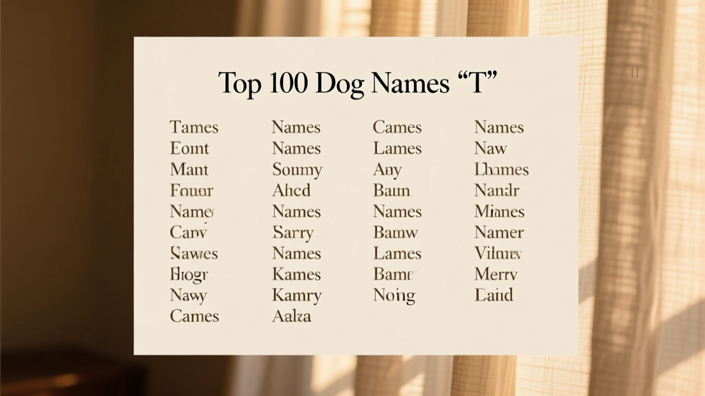 Top 100 Dog Names That Start with T
